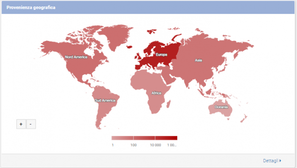 Guida ShinyStat Marketing Automation - ShinyEngage B2B - Analisi Dati - Distribuzione per provenienza geografica