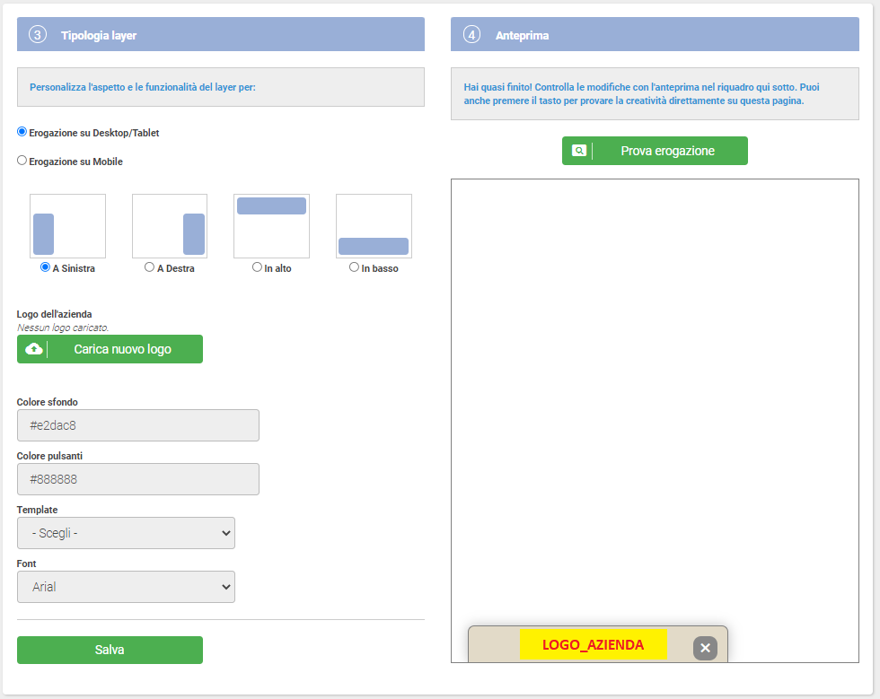 Guida ShinyStat Marketing Automation - ShinyEngage B2B - Marketing Automation -  Configura una nuova azione