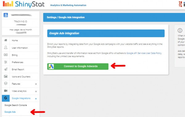 Ads - ShinyStat settings 2