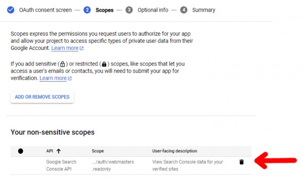 Search Console - oAuth2.0 - consent 4