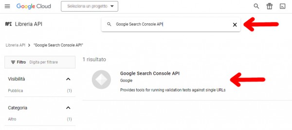 Search Console - Cerca API