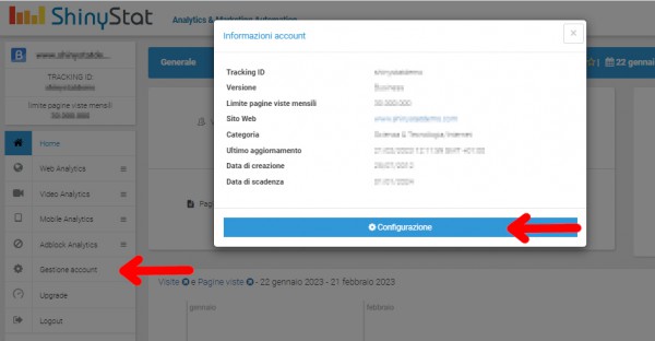 Search Console - Configurazione ShinyStat