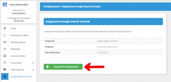 Search Console - Configurazione ShinyStat 4