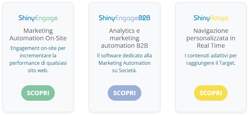Dall'Analytics alla Marketing Automation: ShinyStat lancia ShinyEngage, ShinyEngage B2B e ShinyAdapt, le nuove soluzioni per incrementare il tasso di conversione e la lead generation